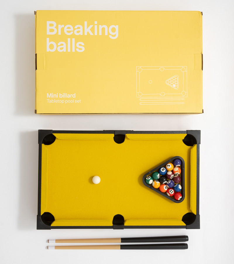 Gelber Mini-Tischbillard