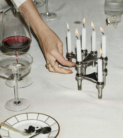 Design-Kerzenständer und Kerzen – Stoff Nagel