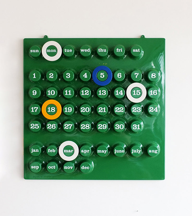 Kalender Ring a Date grün
