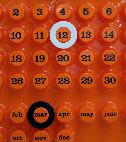 Kalender ring a date orange