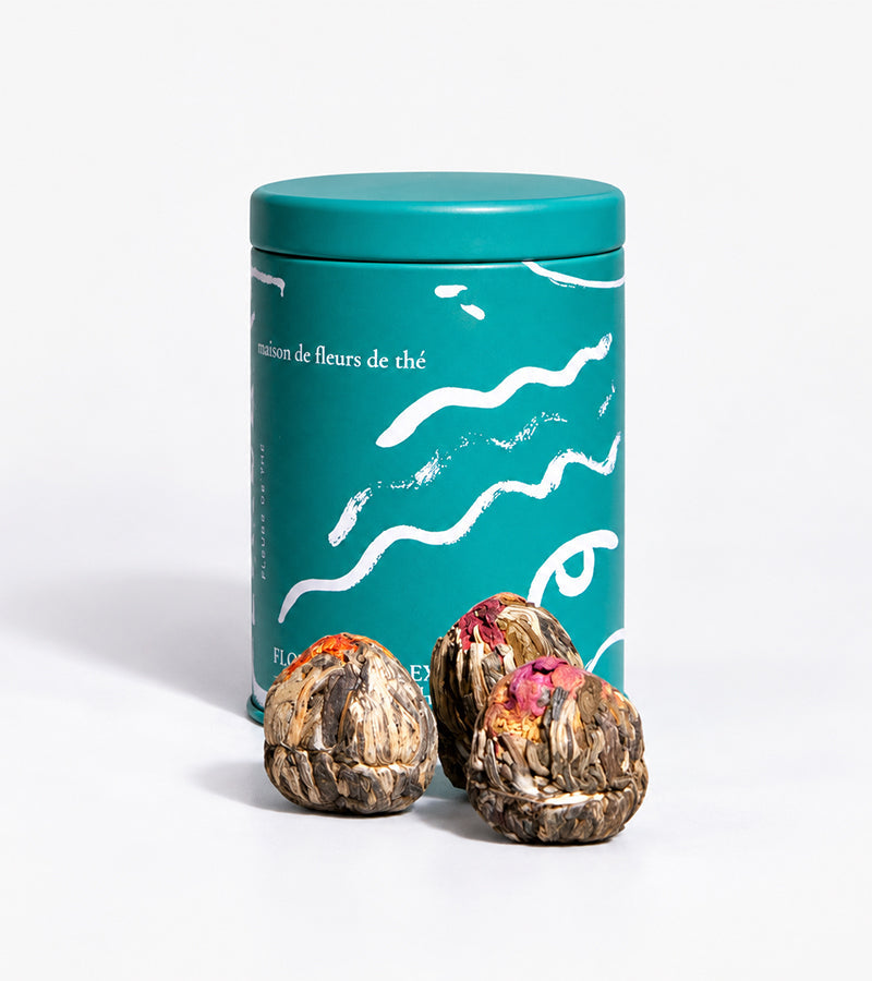 Geschenkset mit 8 Teeblumen zum Aufgießen