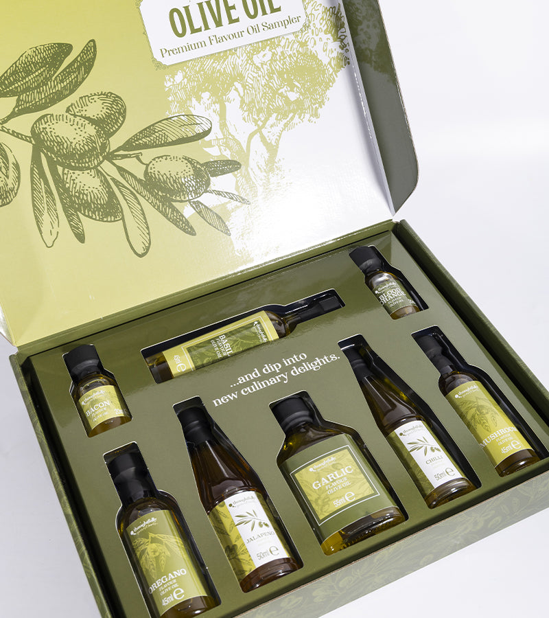 Coffret d'huiles d'olive aromatisées gourmet