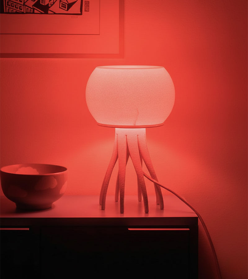 Lampe qualle rosa
