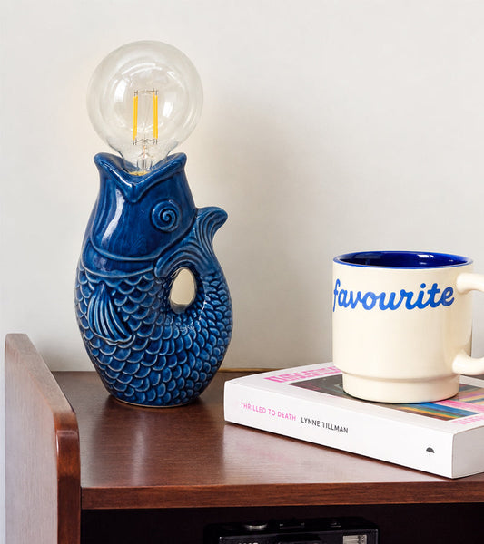 Blaue Fischlampe