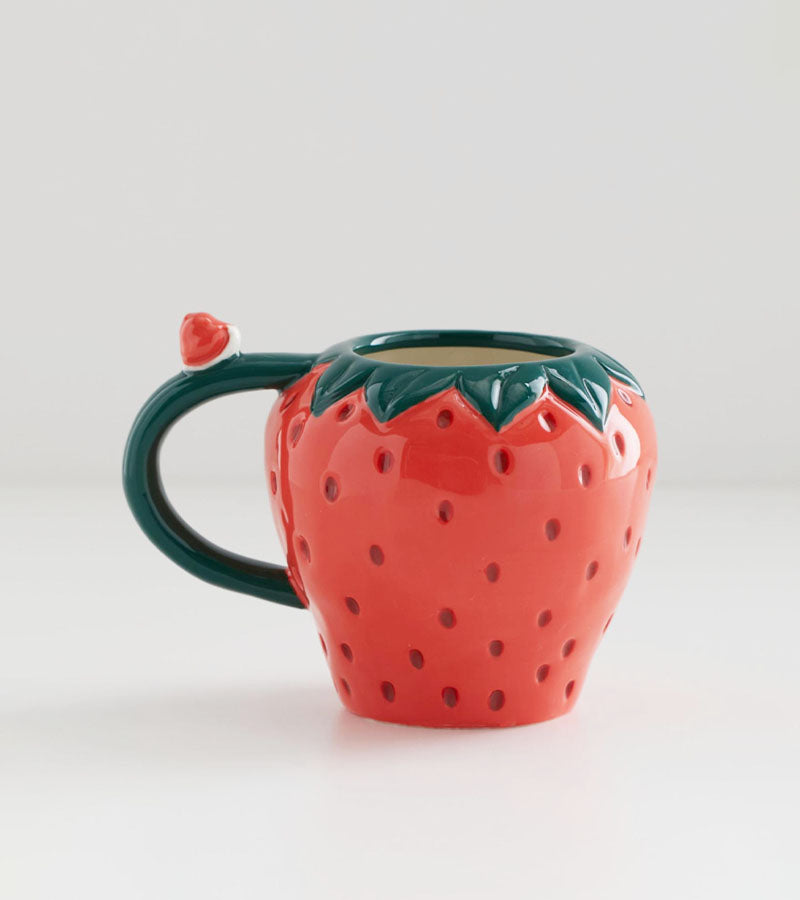 Keramik becher erdbeere