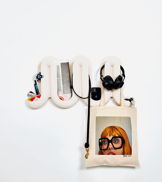 Multifunktionaler Wandhaken Swell - Creme