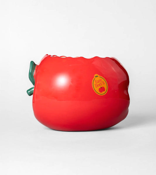 Blumentopf apfel angebissen