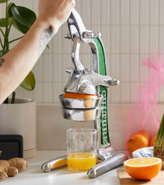 Zitruspresse handgemacht grün