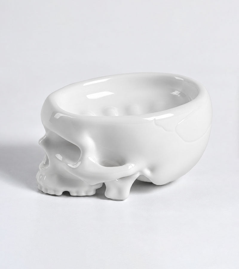 Totenkopf-Seifenschale mit Gehirnseife - Brain Wash