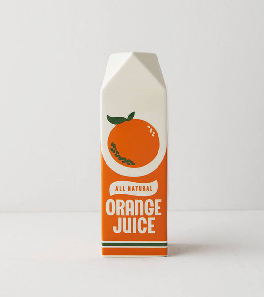 Vase orangensaft packung