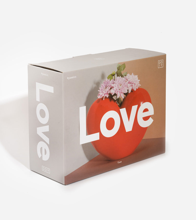 Vase herz rot keramik