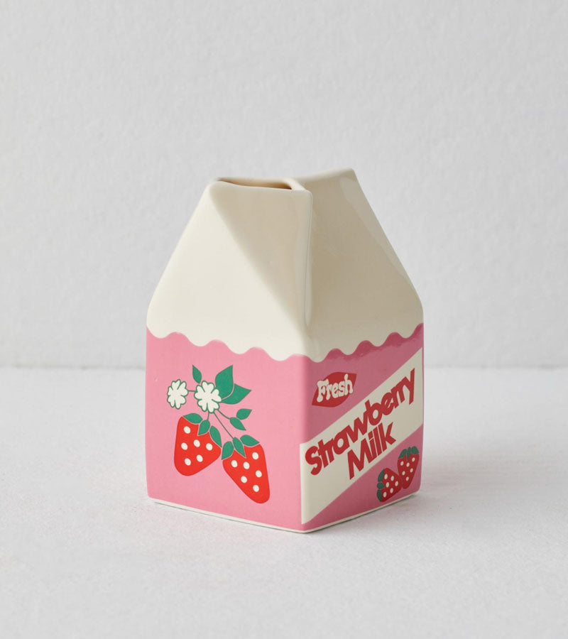 Vase milchkarton erdbeere
