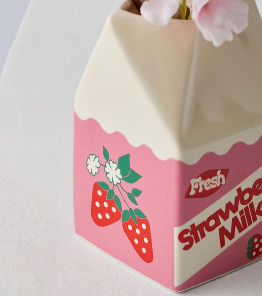 Vase milchkarton erdbeere