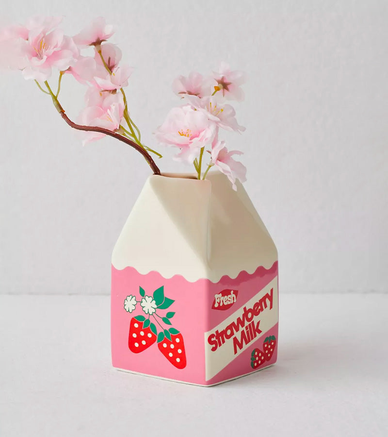 Vase milchkarton erdbeere