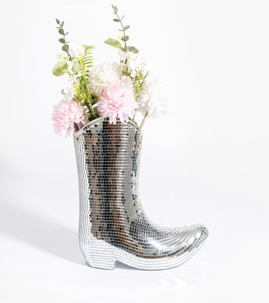 Vase cowboystiefel disco