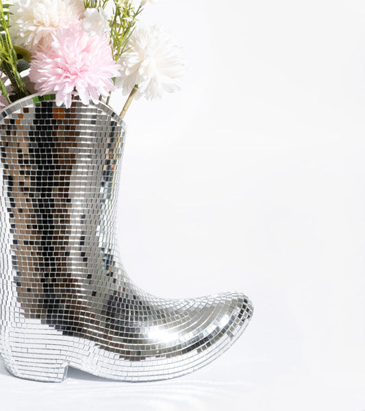 Vase cowboystiefel disco