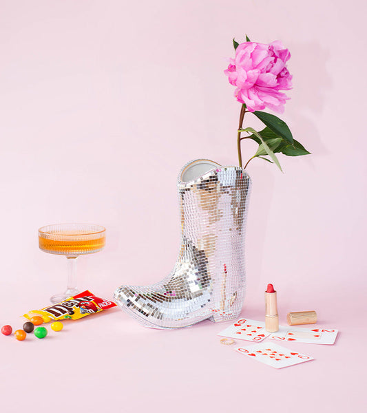 Vase cowboystiefel disco
